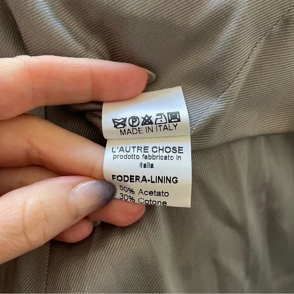 L’Autre Chose Black Virgin Wool Zipper Front Short Trapeze Jacket EUC Size 42/L - Picture 8 of 10